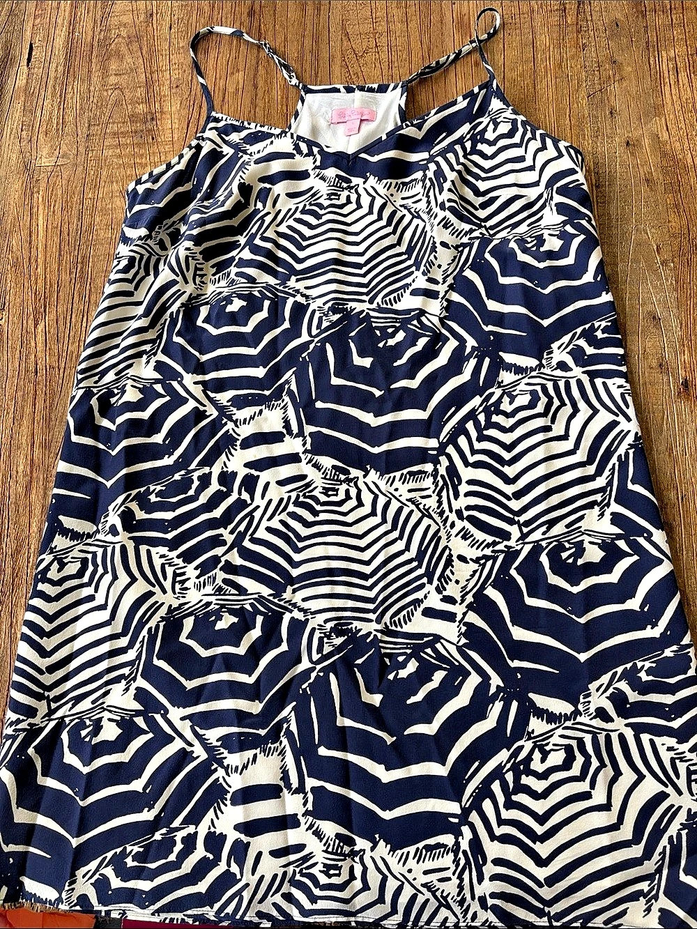 Lilly Pulitzer cocktail dress navy and white print size large